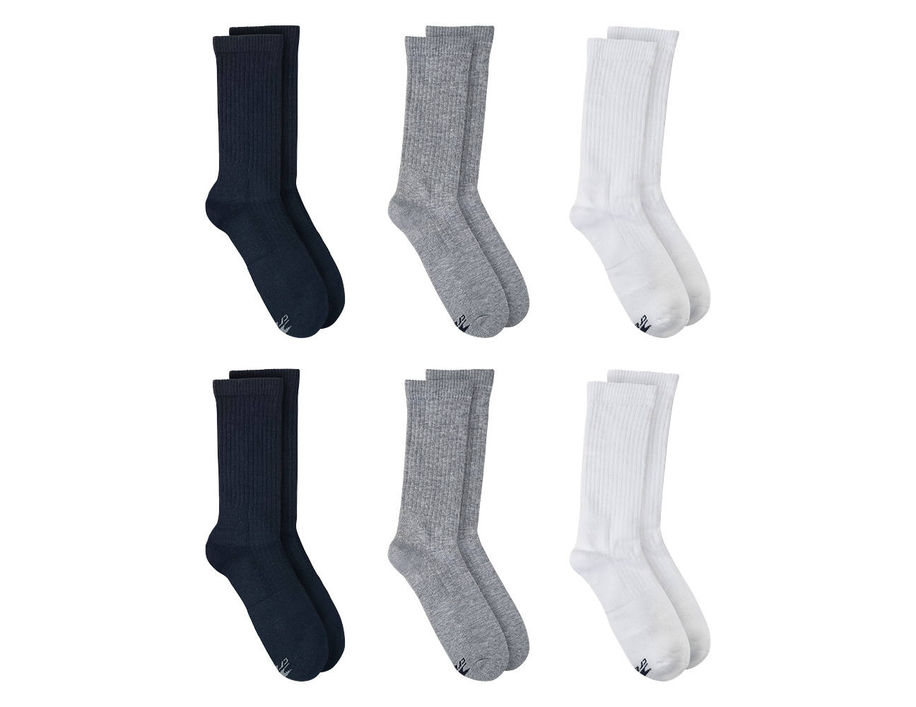 Crane 6 Pack Men's Cushioned Crew Socks Mixed Color, 612